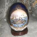 Decorative Porcelain Egg w/Wood Stand