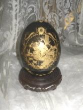 Decorative Porcelain Egg w/Wood Stand