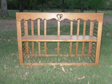 Oak Kitchen Shelf & Plate Holder
