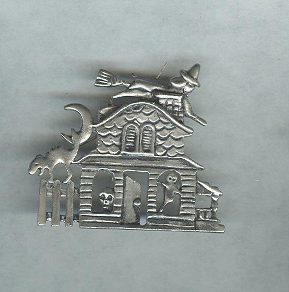 Haunted House Halloween Pin