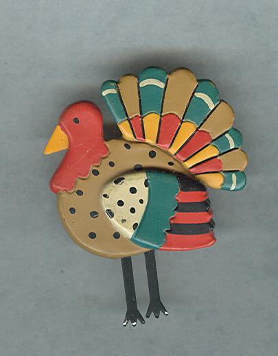 Vintage Hallmark Cards Thanksgiving Turkey Lapel Pin