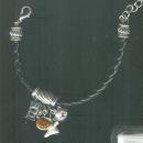 Black Leather Bracelet with 4 Halloween Charms