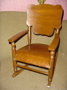 Antique Child's Oak Rocking Chair