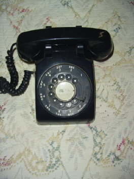 Vintage Black Rotary Dial Desk Telephone