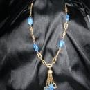 Blue Art Glass Bead Necklace #Statement Necklace