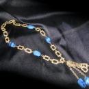 Blue Art Glass Bead Necklace #Statement Necklace