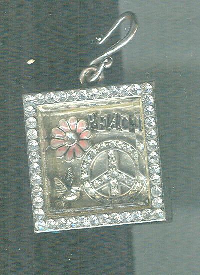Peace Sign Shadowbox Pendant Necklace #Statement Necklace