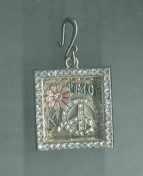 Peace Sign Shadowbox Pendant Necklace #Statement Necklace