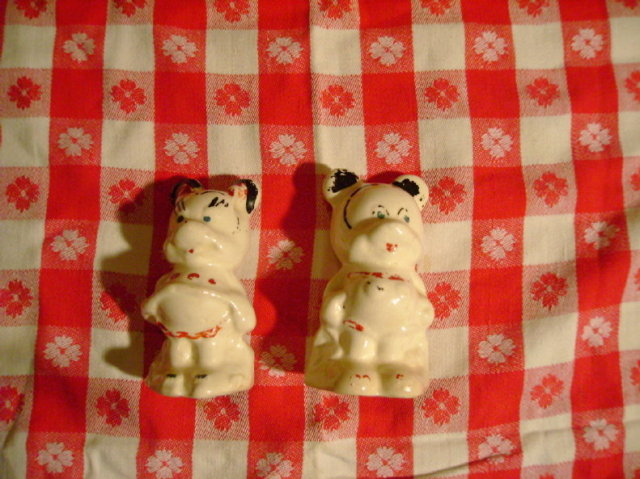 Antique Mickey & Minnie Mouse Salt & Pepper Shakers