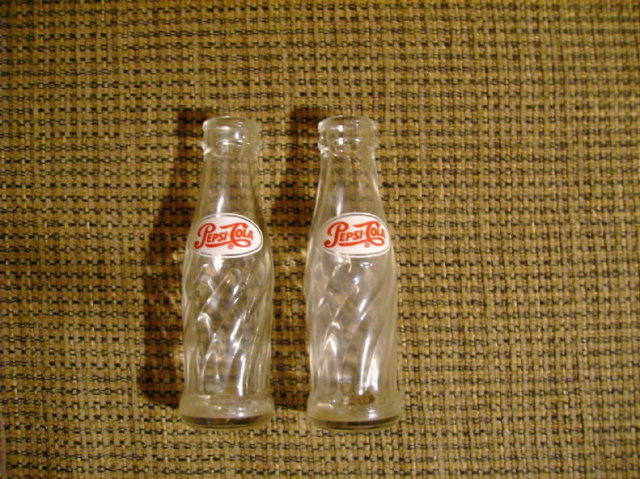 Glass Pepsi Bottle Salt & Pepper Shakers