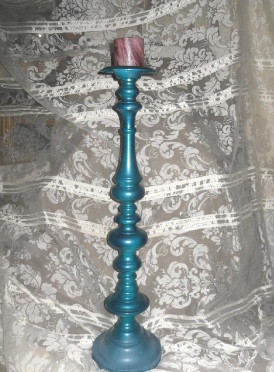 Vintage Large Painted Metal Candleholder **40