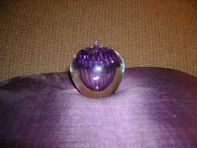 Hand Made Crystal Paperweight with Controlled Bubbles