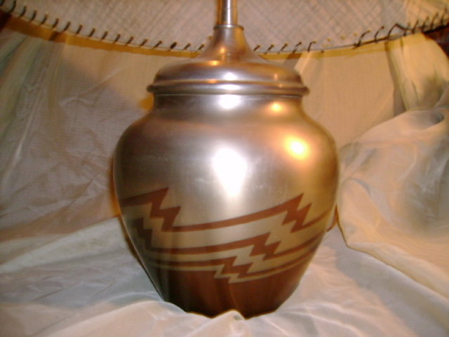 Metal Table Lamp w/Fiberglass Shade