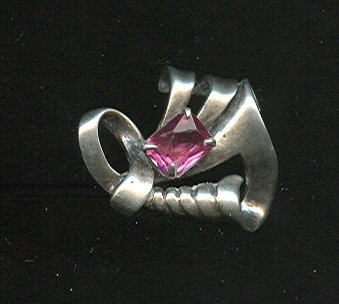 Stylized Sterling Silver Pin