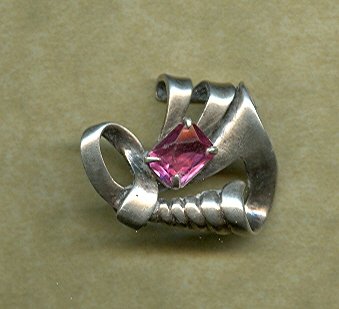 Stylized Sterling Silver Pin