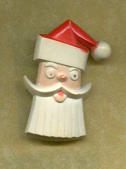 Old Plastic Santa Claus Pin