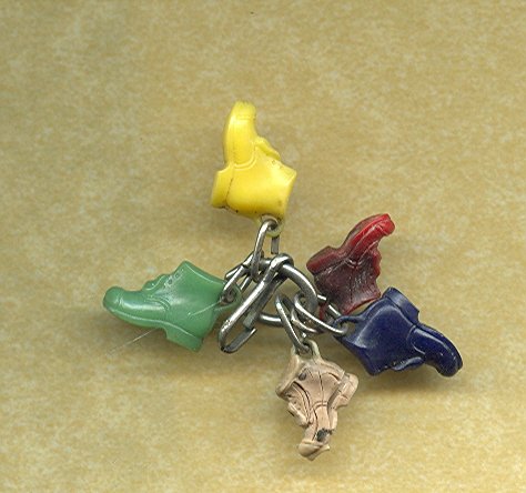Vintage Celluloid Boot Charms (5)