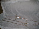 Antique Silverplated Trombone stamped Frank Holton **See Description