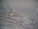 Antique Silverplated Trombone stamped Frank Holton **See Description