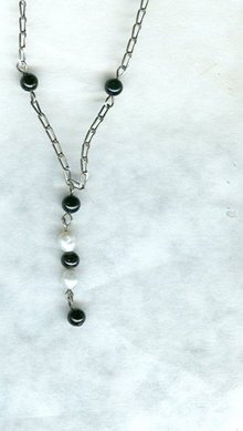 Vintage Sterling Silver & Pearl Drop Necklace**Hallmarked