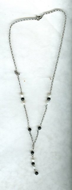 Vintage Sterling Silver & Pearl Drop Necklace**Hallmarked