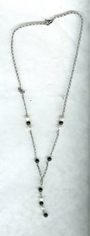 Vintage Sterling Silver & Pearl Drop Necklace**Hallmarked