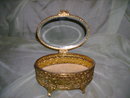 Vintage Ormolu Filigree Jewlery Box