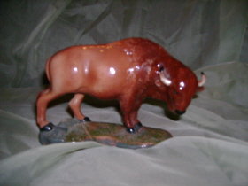 Vintage Hand Painted Ceramic Buffalo