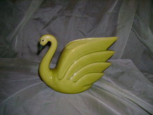 California Pottery Chartreuse Swan Planter