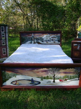 Vintage Bedroom Set Victorian Handpainted Trompe l'oeil