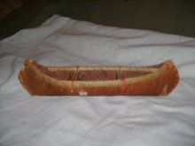 Antique Hand Made Birch Wood Canoe