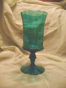 Large Teal Glass Pedestal Dish