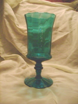 Large Teal Glass Pedestal Dish