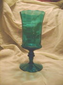 Large Teal Glass Pedestal Dish