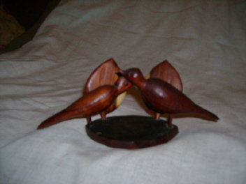 Vintage Hand Carved Wood Bird Sculpture