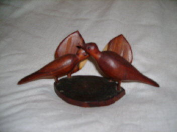 Vintage Hand Carved Wood Bird Sculpture