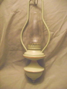 Vintage Style Enamelware Lantern Electric Light Fixture