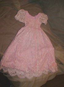 Pink & White Lace Doll Dress