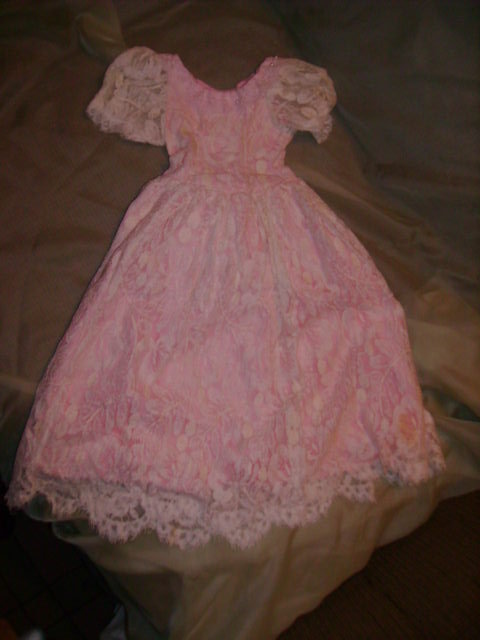 Pink & White Lace Doll Dress