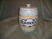 Vintage Ceramic Barrel Cookie Jar