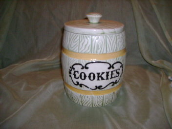 Vintage Ceramic Barrel Cookie Jar
