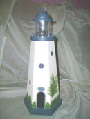 Wooden Lighthouse Table Lamp