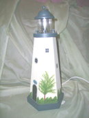 Wooden Lighthouse Table Lamp