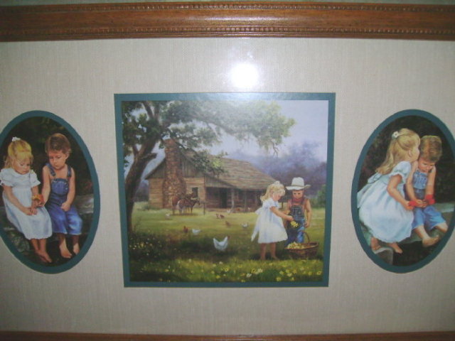 Country Boy & Girl Framed Pictures