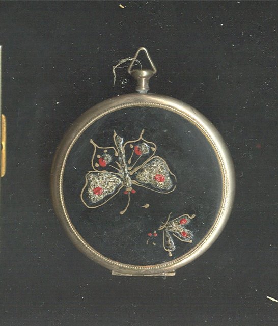 Vintage Enamel Butterfly Compact