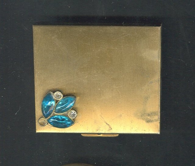 Vintage Goldtone & Rhinestone Compact