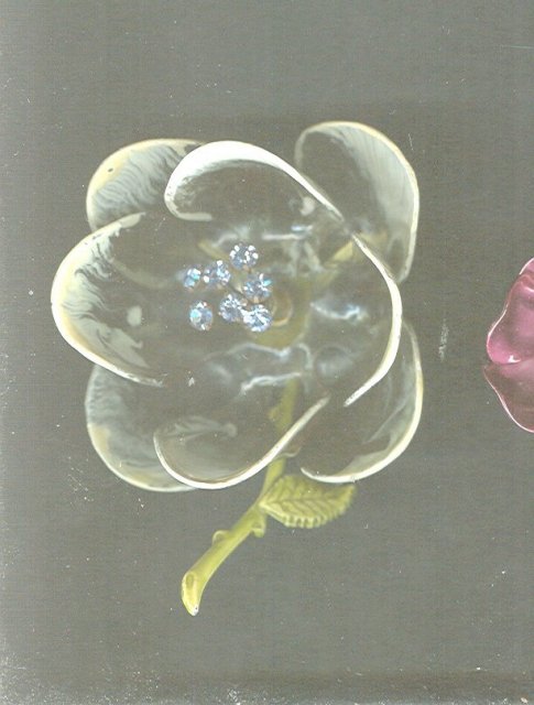 Vintage Celluloid Flower Pin w/Trembler