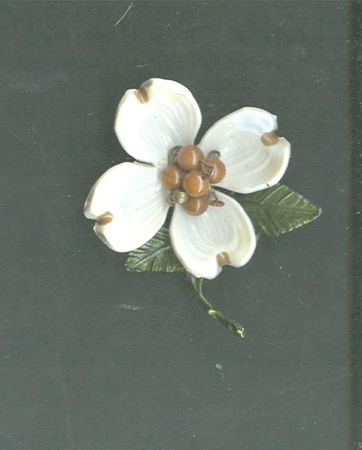 Vintage Enamel Dogwood Flower Pin