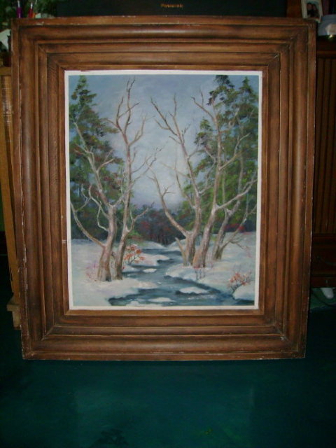 Large Antique Original Oil Painting w/Original Wood Frame