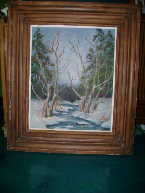 Large Antique Original Oil Painting w/Original Wood Frame